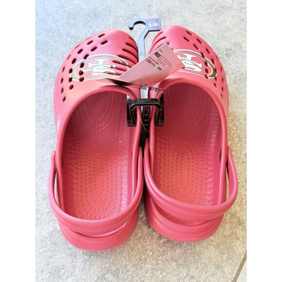 San Francisco 49ers FOCO Red Men\'s Big Logo Solid Clog w/ Strap NWT Size M 9-10